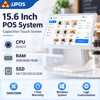 Système de point de vente tactile capacitif unique de 15,6 pouces, nouvelle conception, Windows, caisse enregistreuse blanche pour la vente au détail, la restauration et les entreprises