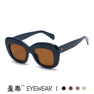 แว่นตา แว่นกันแดดทรงแคทอายขนาดใหญ่ UV400 กรอบพีซี แฟชั่นสตรี สไตล์สตรีท - Product Image 3