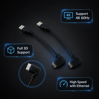 Câble USB 3.0 vers Micro USB à 90 degrés, tressé, 3A, charge rapide, gaine en PVC, compatible ordinateur, caméra, téléphone portable, câble de données OEM/ODM