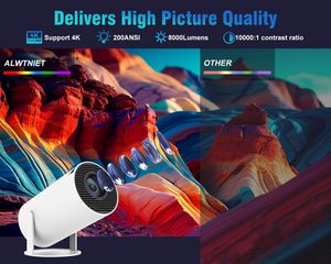 โปรเจคเตอร์พกพาขนาดเล็ก 2025 HY300 ความละเอียด 4K hd สมาร์ทโปรเจคเตอร์ 200 ลูเมน โฮมเธียเตอร์ - Product Image 4