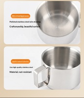 Tasse à expresso et mug à lait en acier inoxydable 304 finition sablée mate, base épaissie, style moderne et minimaliste, pour usage domestique et commercial