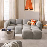 Canapé 3 places modulaire en tissu style minimaliste, rembourré en éponge, moderne pour petit appartement familial, salon, hôtel