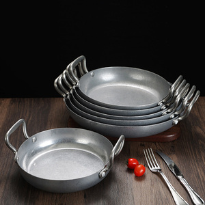 Sartén <span class=keywords><strong>para</strong></span> mariscos Retro <span class=keywords><strong>de</strong></span> acero inoxidable, olla seca plana con <span class=keywords><strong>cocina</strong></span> binaural <span class=keywords><strong>para</strong></span> estufa <span class=keywords><strong>de</strong></span> Alcohol, olla caliente, sartén Wok compatible con inducción - Product Image 2
