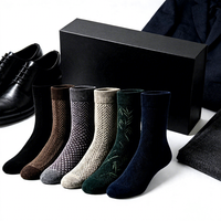 Chaussettes d'affaires personnalisées pour hommes, chaussettes habillées en coton tricoté, broderie de logo, usine OEM