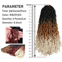Extensions de cheveux synthétiques au Crochet, doux, gitane, ombré, 18 pouces, déesse, Locs, Fiber, Faux Locs, tresses africaines, pour femmes noires