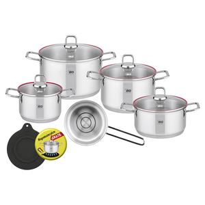 ELO <b>Cookware</b> Set 6-Piece Stainless Steel Pots With Lids Induction Compatible - Product Image 1