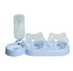 Penjualan laris mangkuk makanan anjing peliharaan alami gravitasi persediaan air otomatis Dispenser anak anjing botol air