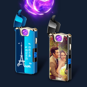 Nuovo accendino elettrico ad arco rotante con accendino <span class=keywords><strong>magico</strong></span> ricaricabile con logo personalizzato accendino all'ingrosso - Product Image 5