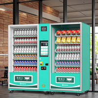 Distributeur Automatique Combiné Grande Capacité pour Aliments et Boissons, Libre-Service, avec Paiement par Pièces/Jetons