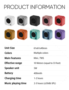 Nuovo Altoparlante Bluetooth Wireless Mini Ricaricabile da 5W con Custodia in Silicone, Design Unico e Portatile per Camera da Letto - Product Image 5