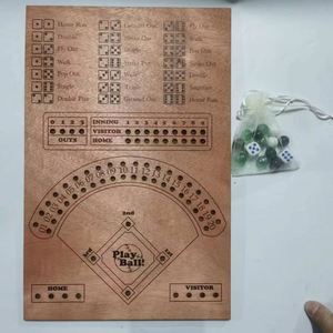 Juego de Mesa de Dados de Béisbol de Madera para Noches Familiares - Product Image 2
