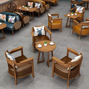 Vintage bulat Elm kedai kopi kayu kursi dan meja berlapis kulit Stan tempat duduk komersial restoran furnitur <span class=keywords><strong>Sofa</strong></span> - Product Image 5