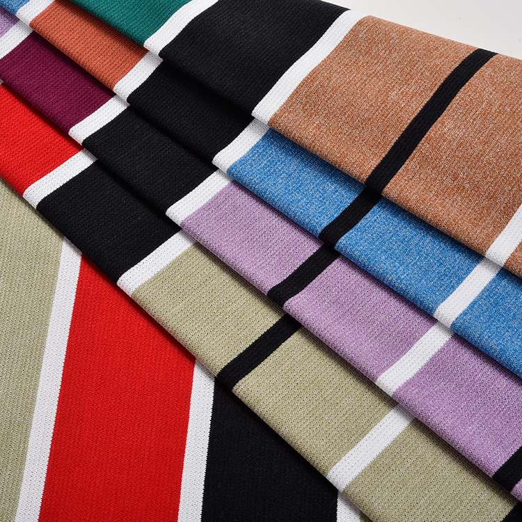 Guangdong Warp Knitted Yarn Dyed Striped Breathable Lightweight Cotton Fabric 47.5% Cotton 23.5% Viscose 24% Polyester 5%