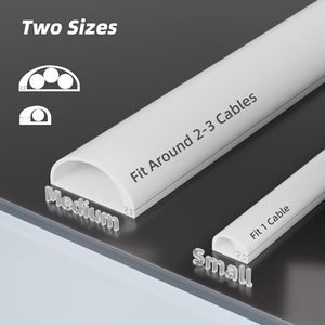 Canalina per Cavi in Silicone Bianco Conwang 15*10mm, Copricavi Autoadesivo per TV, Nascondiglio Cavi da Parete 1m - Product Image 6