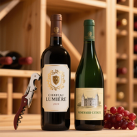 Étiquettes personnalisées imprimées en relief avec feuille d'or de qualité supérieure, autocollants en PET imperméables permanents pour bouteilles de vin rouge, emballage de bougies