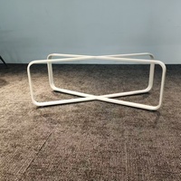 Cadre de table basse en métal blanc en forme de X, pied de table moderne à base croisée, cadre en acier arrondi 50*15 pour table à thé de salon
