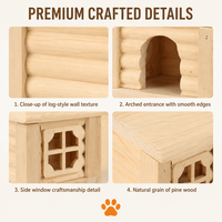Villa en bois naturel pour hamster, maisonnette durable pour petits animaux, abri décoratif pour cage de hamster - Vente en gros