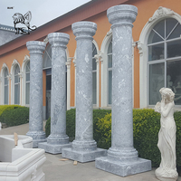 Colonnes de jardin en pierre naturelle beige du Vietnam, colonnes romaines en marbre, décoratives pour l'extérieur, de la marque BLVE