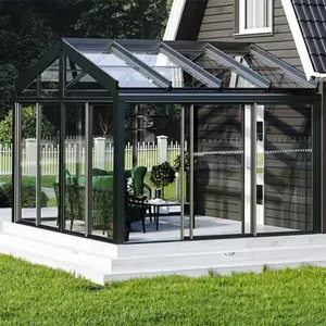 Cam ev kış bahçe Sunroom fabrika taşınabilir açık güneş odası için yüzme havuzu güneş sunroom cam ev hous