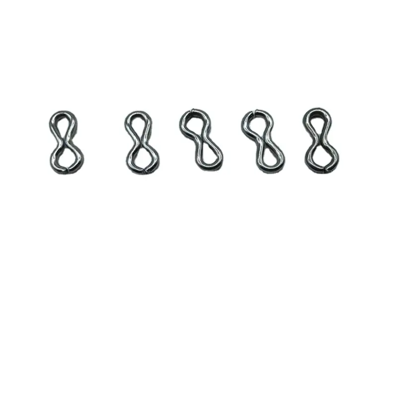 Connecteur de pêche en acier personnalisé boucle de plomb fil yeux plombs oeillets Splay anneau plate-forme crochet cintre 8 crochets en forme