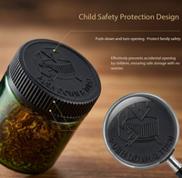 Bouteille d'emballage hermétique anti-odeur à double étanchéité en plastique de qualité alimentaire avec bouchon CR résistant aux enfants pour pot de poudre