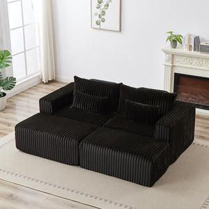 <b>Oversized</b> Square <b>Sectional</b> Lounge Chaise Set No Assembly Required Modern Cloud Plush Loveseat Two Removable Hotel Villa - Product Image 5
