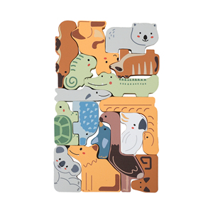 Puzzle 3D pour développer l'intelligence de la petite enfance, thème créatif Forêt, Mer, Animaux d'Australie, blocs à empiler - Product Image 4