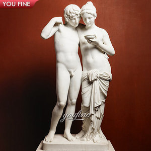 Décor de musée Sculpture grandeur nature de satyre ivre en marbre naturel - Product Image 4