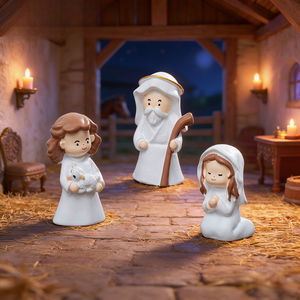 Statuine Religiose in Miniatura, Set Presepe Natalizio, Decorazioni con Gesù Bambino e Angeli, <span class=keywords><strong>Accessori</strong></span> Fai-da-Te <span class=keywords><strong>per</strong></span> Scene in Miniatura - Product Image 3