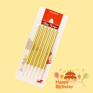 彩色金属生日蜡烛 彩虹长细蛋糕蜡烛 生日快乐装饰派对用品 儿童派对用品 - Product Image 4