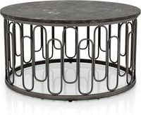 Table basse élégante en métal avec plateau en bois pour salon, chambre, salle de séjour et décoration de réception de bureau