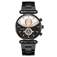 Montre Femme YOLAKO Y0439 à Bracelet Acrylique, Quartz, Patchwork Deux Yeux, Tendance et Écologique, Meilleure Vente pour le Commerce International