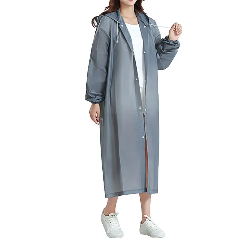 도매 두꺼운 비옷 성인 에바 플라스틱 패브릭 후드 비 판초 등산 어린이 비옷 패션 방수