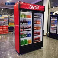 Réfrigérateur commercial vertical à porte simple, double ou triple vitrée, pour supermarché, affichage, dégivrage manuel, refroidisseur de boissons, refroidisseur