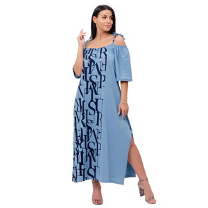 Vestido Jersey Recto y Modesto para Mujer de Talla Grande, Suministro de Fábrica, Algodón Ecológico, Suave, Transpirable, Ropa Casual, 48-66 - Product Image 2