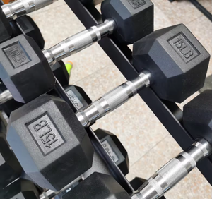 Manubrio Set prezzo 12.5 kg copertura in gomma ghisa esagono Knurl manubrio per l'esercizio dei muscoli del torace in palestra - Product Image 5