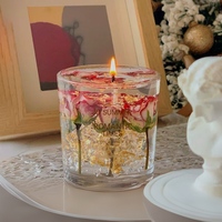 Molly Glory Home Decor Handgemachte extra lange Brenndauer Real Dried Flower Jelly Gel Duft kerzen