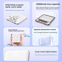 Batterie externe universelle portable à charge rapide avec câble intégré, type C, lithium polymère, 10000 mAh, grande capacité, batterie externe compacte