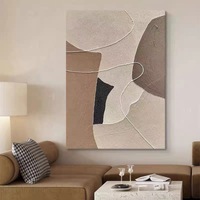 Peint à la main Beige texturé abstrait peinture à l'huile moderne minimaliste grande toile mur Art peinture pour salon décor à la maison