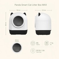 Bac à litière intelligent 80L pour chat, pack compact 380 unités, logistique optimisée, expédition rapide, vente en gros OEM, directement de l'usine, prêt pour l'e-commerce