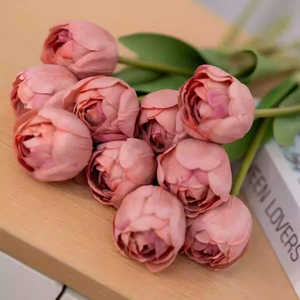 <span class=keywords><strong>Prix</strong></span> d'usine, tulipes artificielles au toucher réel, vente en gros, tulipes hydratantes pour la décoration de la maison, de mariage et de table - Product Image 2