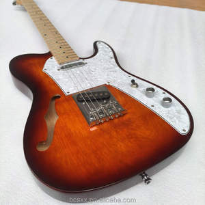 थोक कस्टम अच्छी गुणवत्ता मेपल रोसेवुड उंगलियों बोर्ड मेपल गर्दन जैज़ अर्ध खोखला सनबर्स्ट इलेक्ट्रिक गिटार - Product Image 5