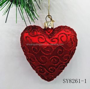 Regalos Románticos para el Día de San Valentín, Adorno de Corazón de Vidrio Rojo Hecho a Mano, Duradero e Impermeable - Product Image 6