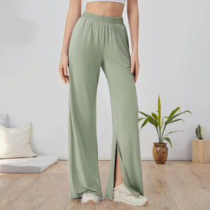 Pantalones Deportivos de Cintura Alta para Mujer, Transpirables, Frescos, Holgados, con Abertura, para Yoga, Baile Casual, Diseño Sólido, Venta al Por Mayor - Product Image 3