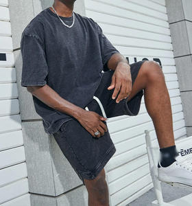 Shorts mi-longs pour homme OEM ET318, style vintage, délavé à l'acide, 380GSM, 100% coton, logo personnalisé, écologique, respirant, coupe-vent - Product Image 2