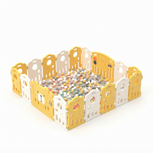 Parc de jeu pliable moderne et personnalisé pour enfants, idéal pour l'hôtellerie, en plastique, clôture sans tapis - Product Image 1