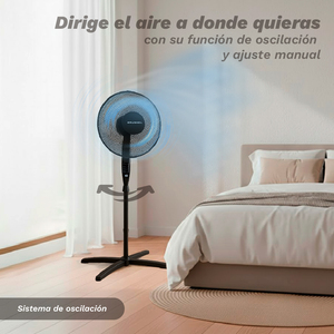 Ventilatore a piedistallo Grunkel 50W 3 velocità Nero X Base - Product Image 5