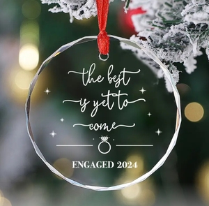 Newly Couple Wedding Gift Engaged Christmas Ornament Crystal Christmas Tree Decoration Personalized <b>Keepsake</b> - Product Image 6