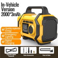 Compresseur d'air portable sans fil pour voiture, gonfleur de pneus avec batterie externe et prise allume-cigare