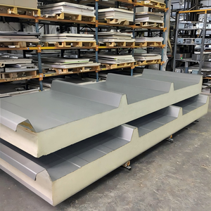Paneles aislados de cámara frigorífica de 150mm Sándwich de <span class=keywords><strong>techo</strong></span> de acero galvanizado ignífugo Ecológico para almacén y taller Envío África - Product Image 1